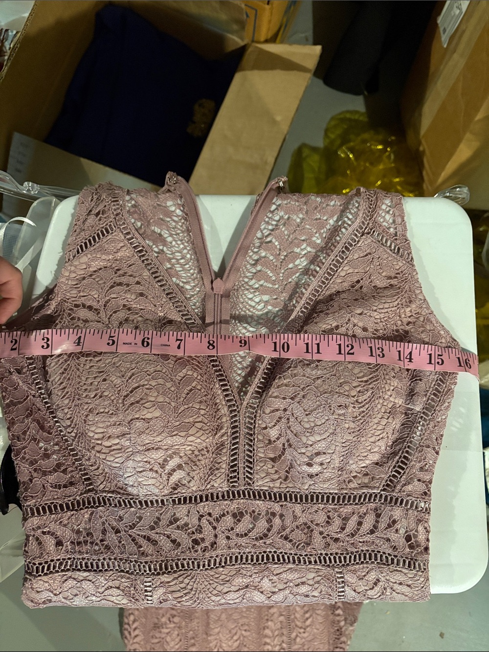Bhldn Connor crochet dress in mauve - Picture 8 of 9